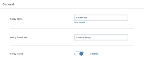 Set general policy settings